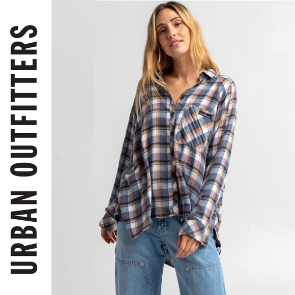 Urban Outfitters Tops - NEW BDG Urban Outfitters Brendan Flannel Long Sleeve Button Down Shirt Shacket S